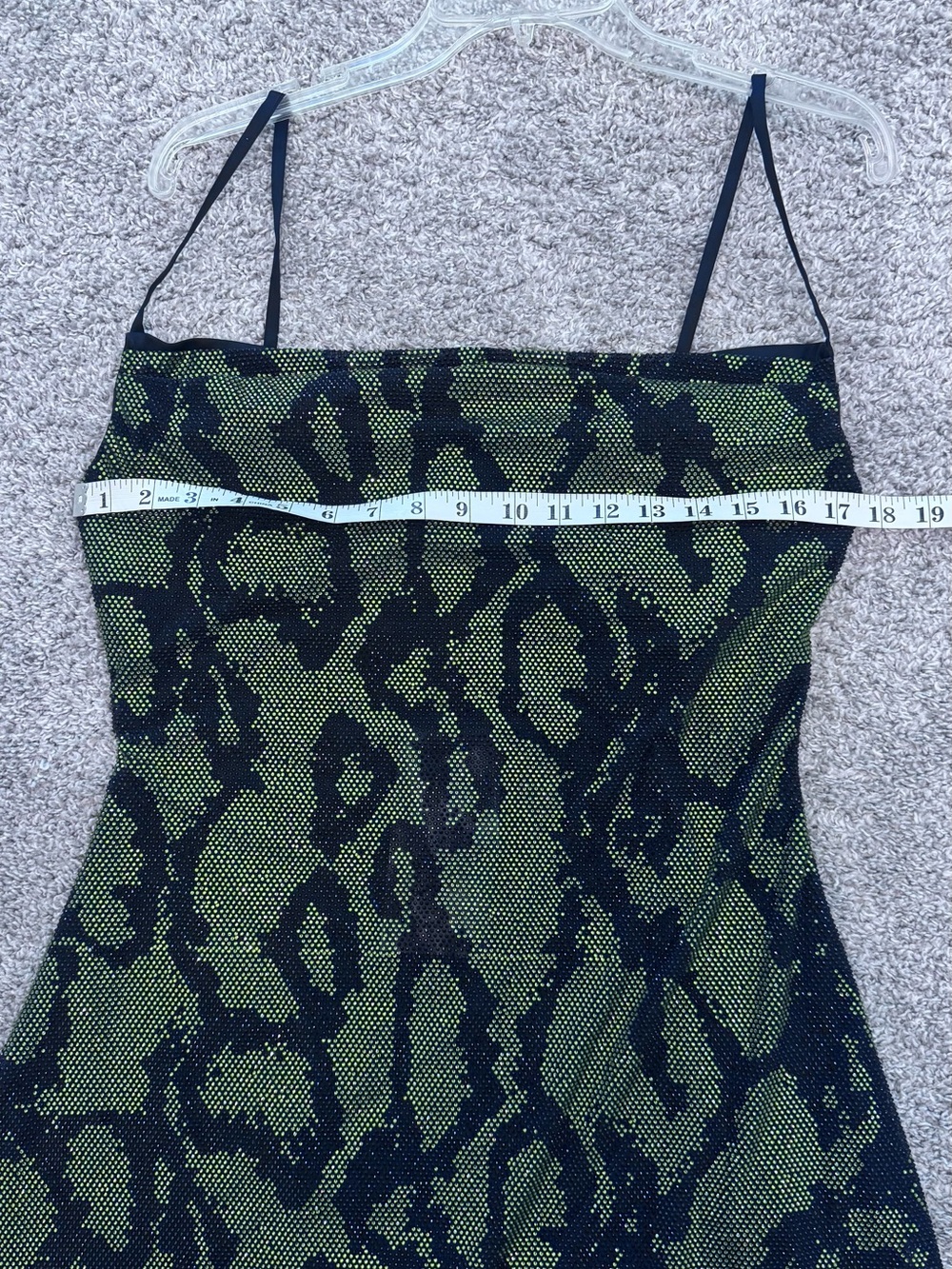 Oh Polly Dianara Green Snake-Print Sequin Mini Dress - Picture 6 of 9